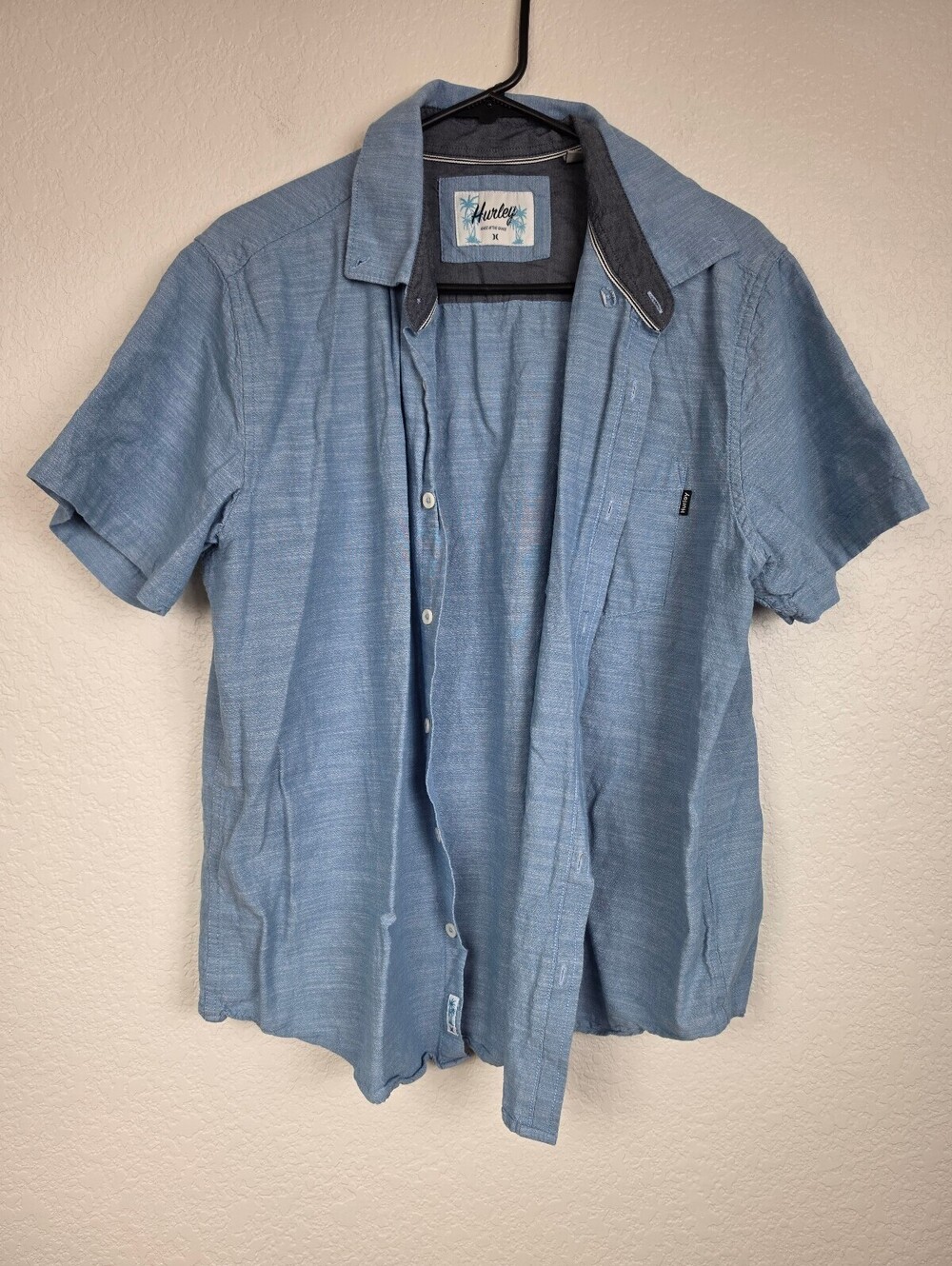 Cotton Y2K Vintage Hurley Light Blue Shirt Large